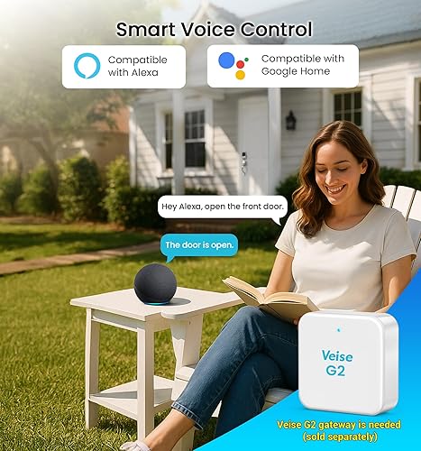 Miniatura 8 de Veise VE07 - Cerradura inteligente de huellas dactilares, cerrojo de entrada sin llave 7 en 1 con control de aplicación, teclado electrónico digital