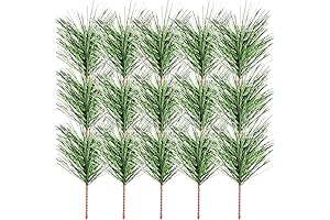 Artificial Christmas Green Pine Needles Twigs Stems Picks Stems Fake Greenery Picks...