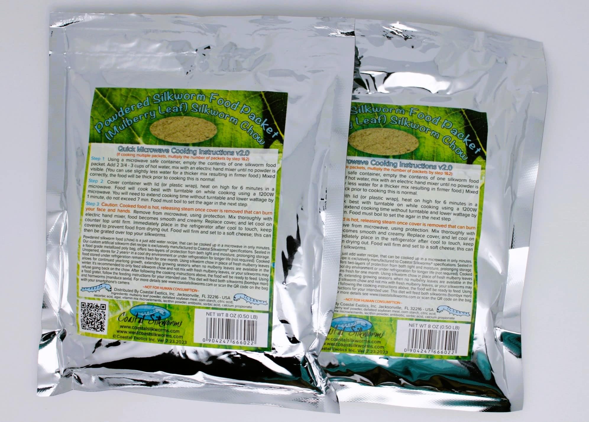 1 LB Powdered Silkworm Food (2 Packets) Mulberry Chow