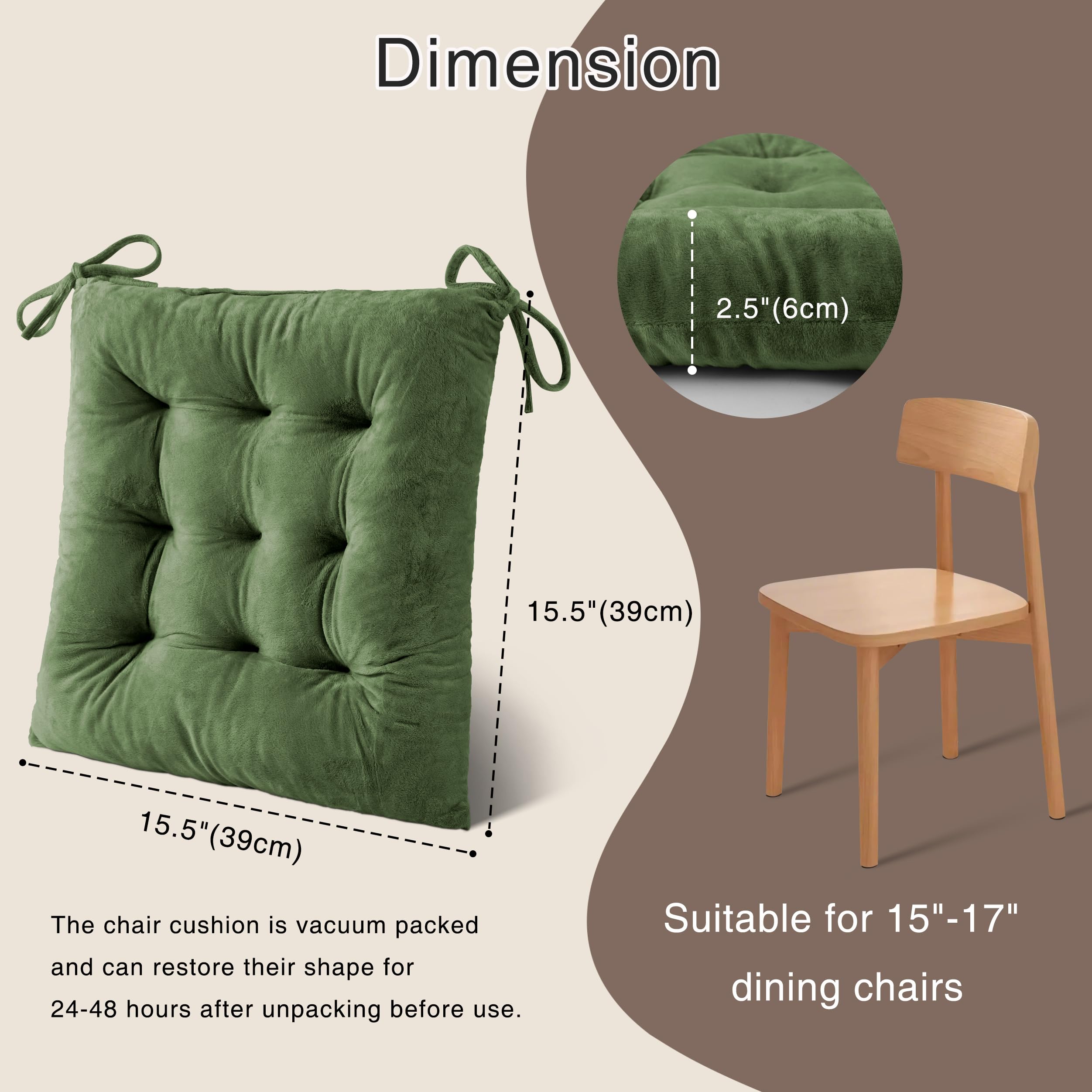 OVOV Green Chair Cushions - 4 Pack -2