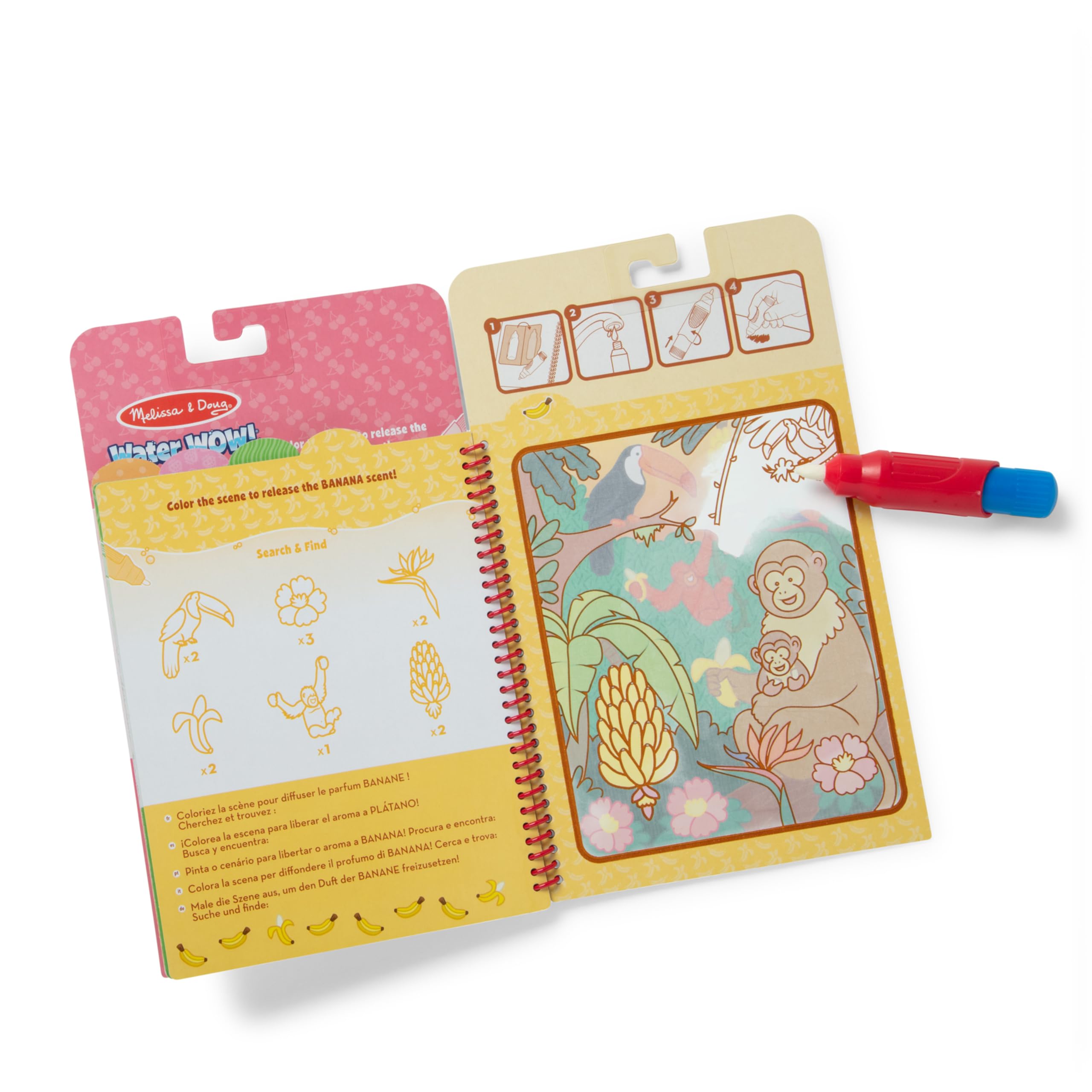 Melissa & Doug Pachnąca woda WOW Age 3+ wielokrotnego użytku Water Reveal Kolorowanka Podkładka podróżna zabawka - owoce