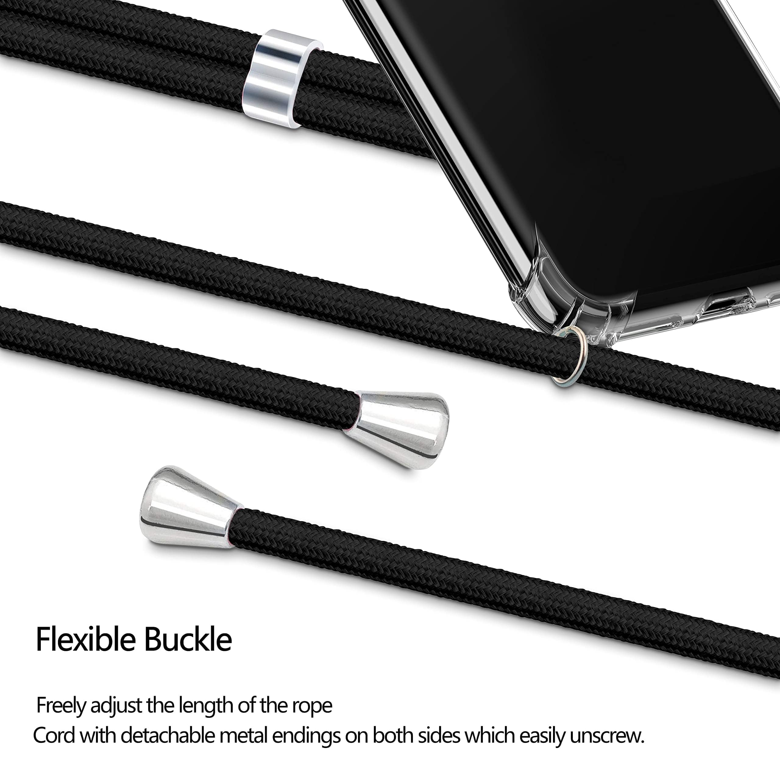 Handyhülle Mit Kette Für IPhone 12/12 Pro – Transparentes Silikon, Verstellbar 1,5 M, Stoßfest & Praktisch