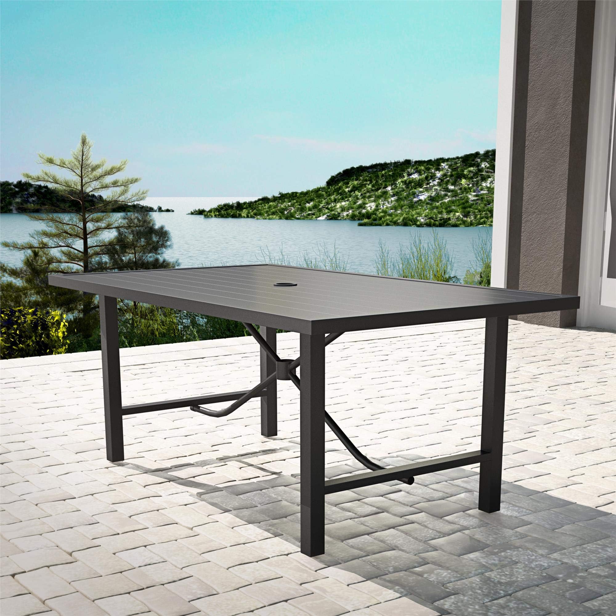 Cosco88682NBCE Outdoor Furniture Dining Table, Charcoal
