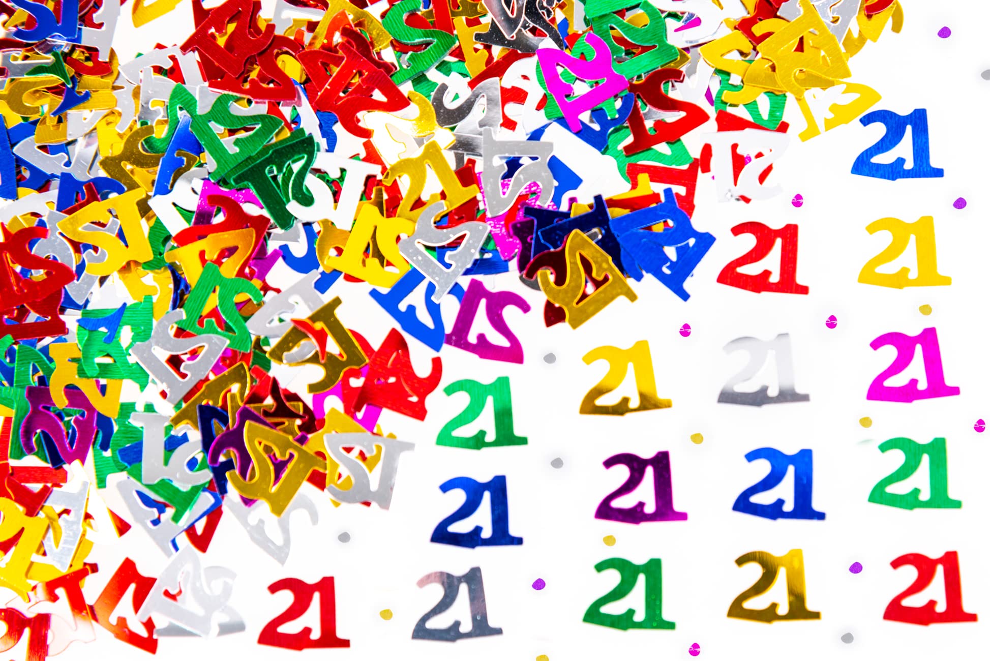14g Multicolour 21st Birthday Confetti Foil Metallic Glitz Table Scatter Sprinkles Age Bday Party Decorations