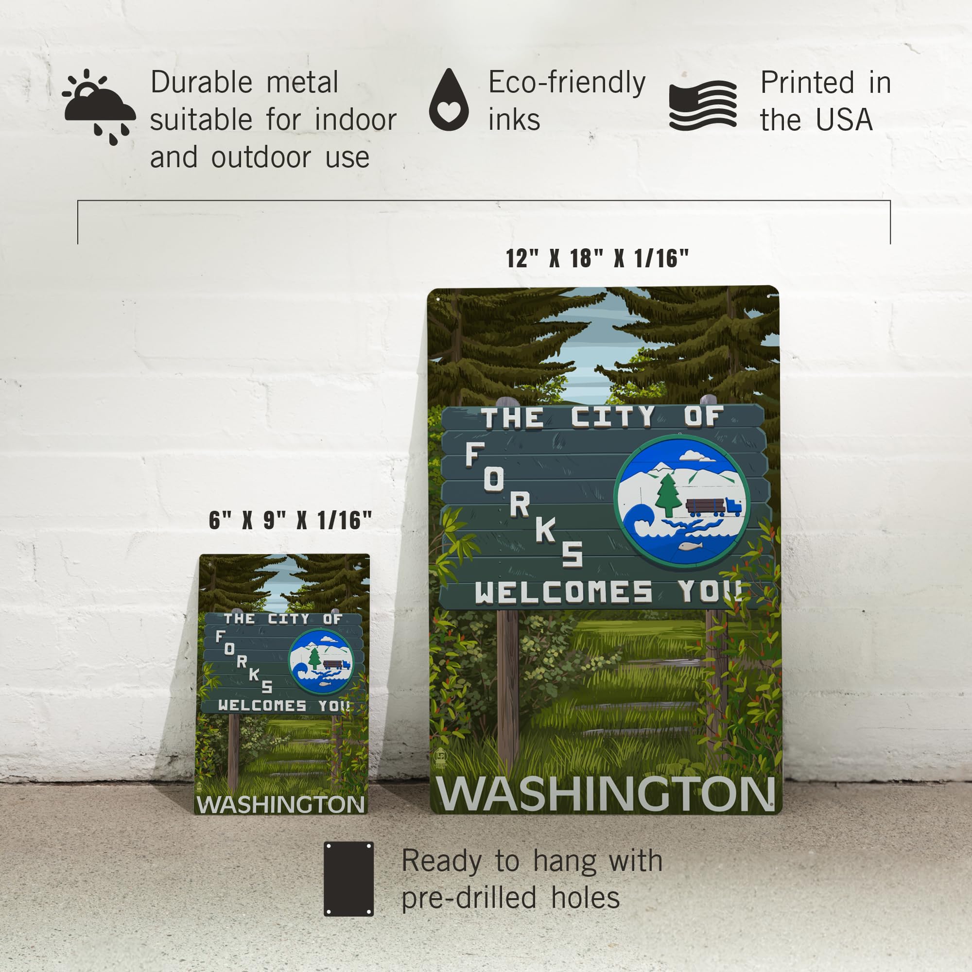Amazon.com: Lantern Press 6x9 Inch Metal Sign, Forks, Washington