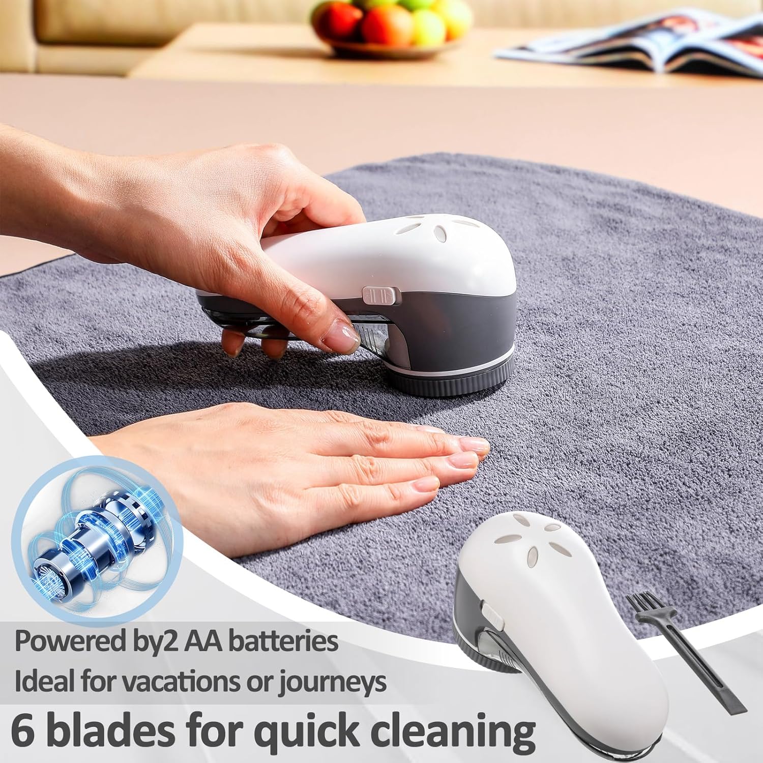 10 Pack Fabric Shaver and Lint Remover,Sweater Defuzzer with 20 Replaceable Blades,Fuzz Remover Furniture Sweater Shavers to Remove Pilling, Battery Operated, Gray