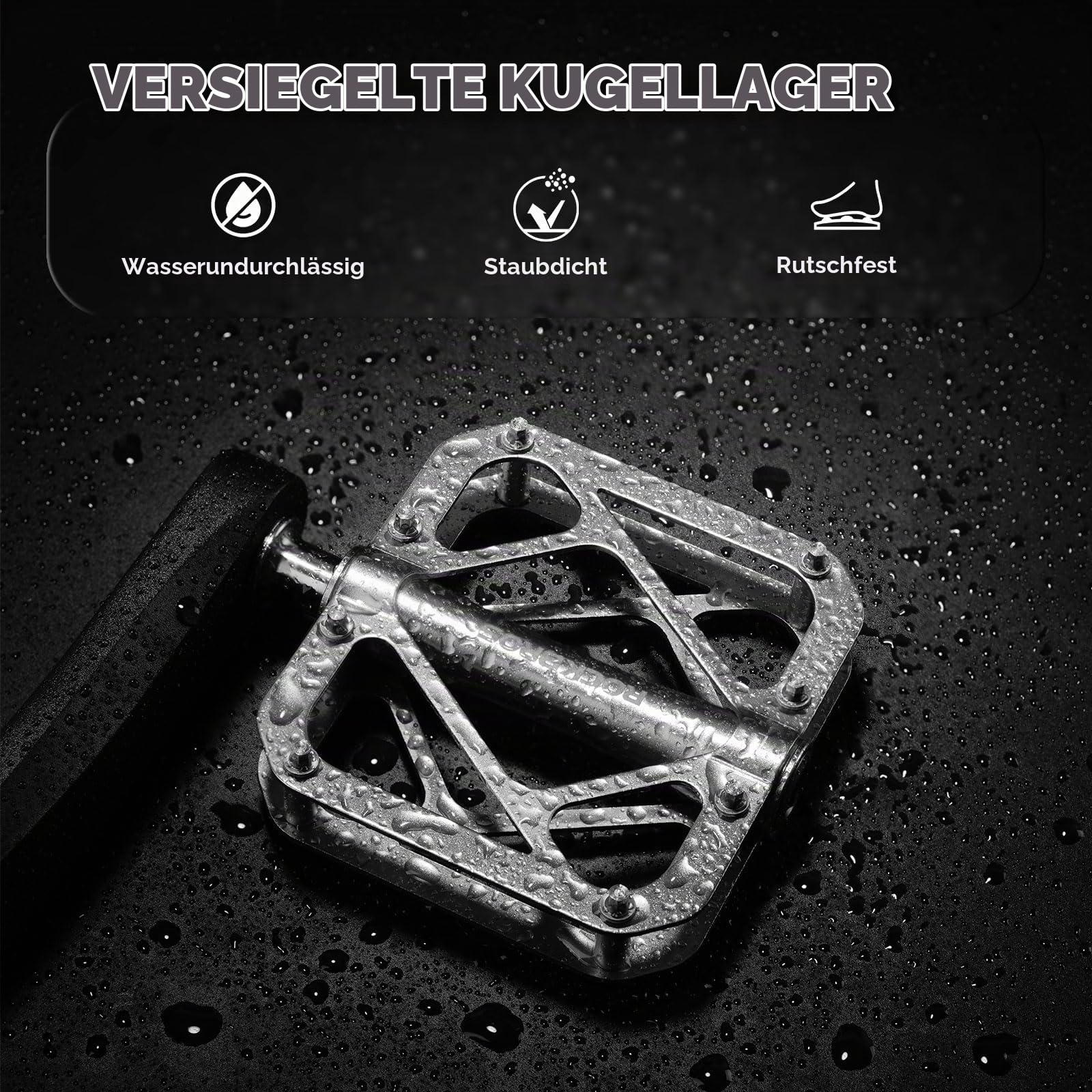 ROCKBROS Fahrradpedale Mountainbike aus Titanlegierung 3-Lager MTB-Pedale Plattform für MTB 250 g leicht