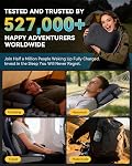 Hikenture Camping Pillow with Removable Cover - Ultralight Inflatable Pillow for Neck Lumber Support - Upgrade Backpacking Pillow - Washable Travel Air Pillows for Camping, Hiking, Backpacking (Black)