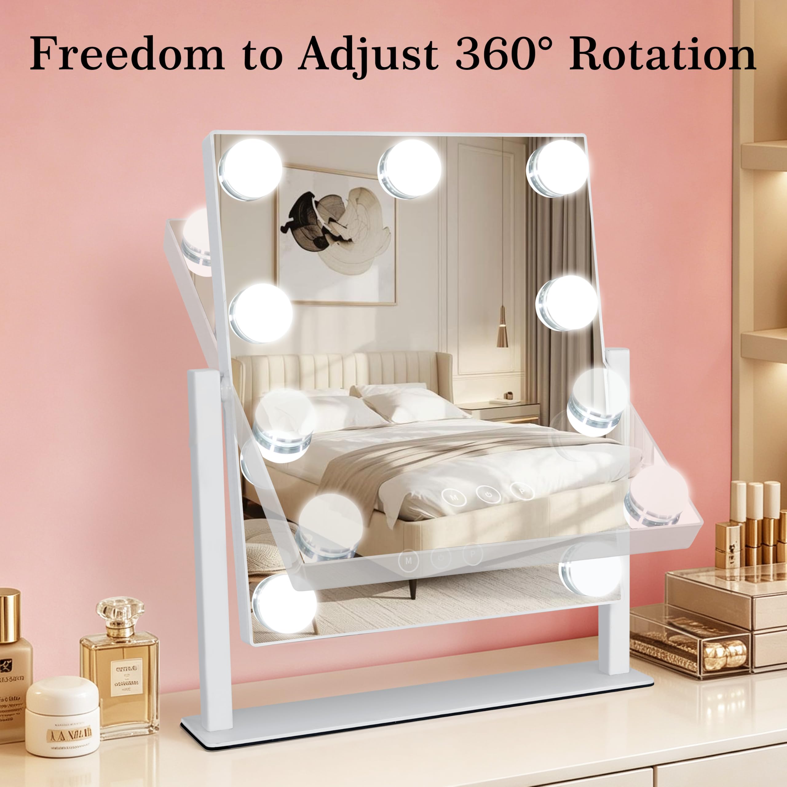 Kotdning Vanity Mirror - 9 Dimmable Lights & 10x Magnification -6 Kotdning Vanity Mirror - 9 Dimmable Lights & 10x Magnification -6