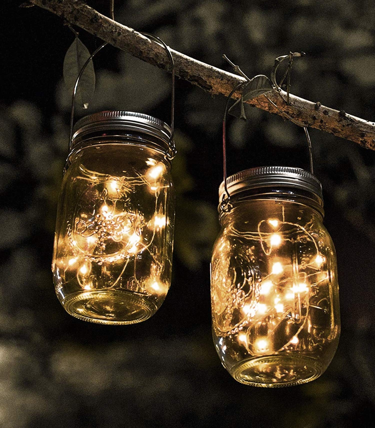 Garden Mile Firefly Solar-Hängeleuchte – Glasjar Mit 20 LEDs, Warmweiß, Wetterfest, Für Garten & Terrasse