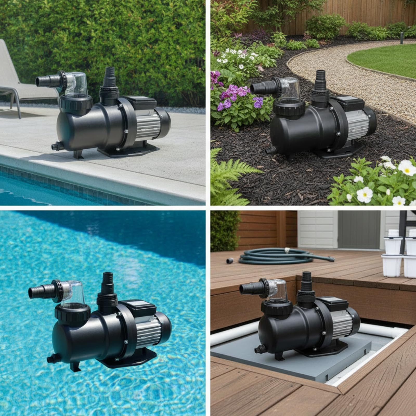 Pompe de Piscine à Sable Pompe de Filtration Circulation Moteur Panier Préfiltre Robuste Silencieuse et Économe Adaptée Jardin Familial Entretien Régulier Baignade Quotidienne