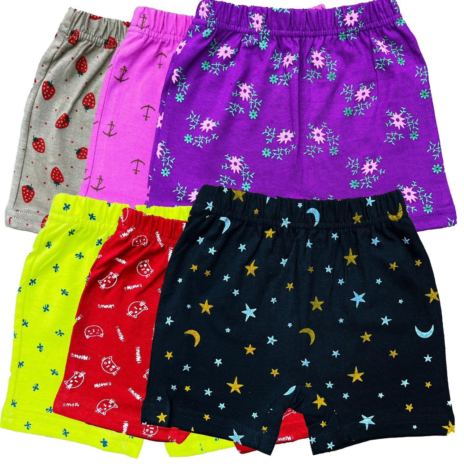 MYO Kids Printed Unisex Bloomers Underwear 100% Cotton Soft Comfortable | Skin Friendly | Innerwear |(Pack of 6)-image-40