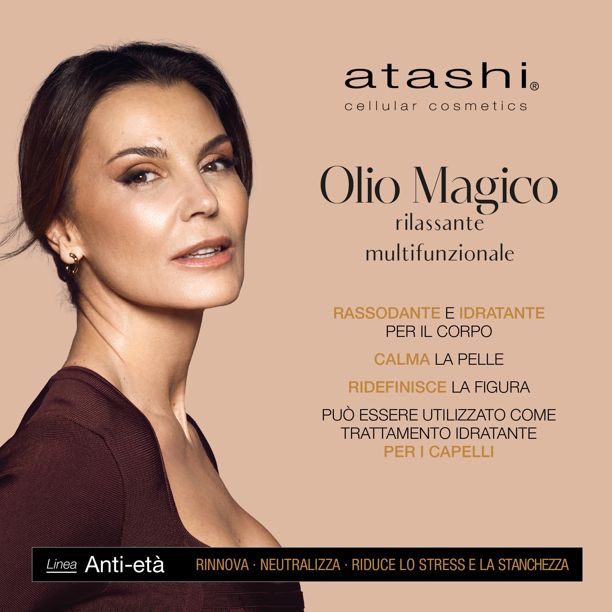 Atashi Cellular Cosmetics | Cofanetto Rituali Antietà Quotidiani | Crema Riparatrice + Contorno Occhi + Olio Corporeo Magico | 50 ml + 15 ml + 60 ml, 125 Millilitri