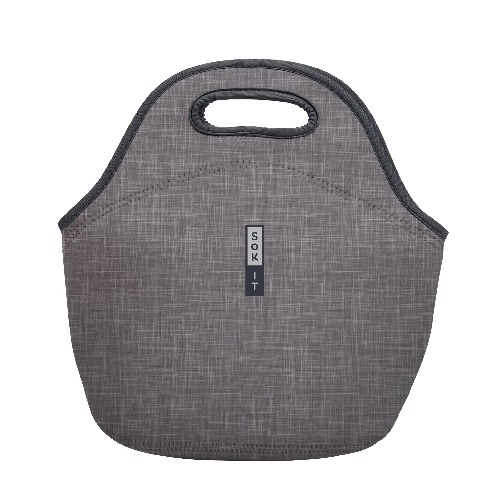 Sok It LunchTote Zippered Bag Insulated Neoprene Caddy (Anthracite, Large 4.5 Quart Lunch Tote)