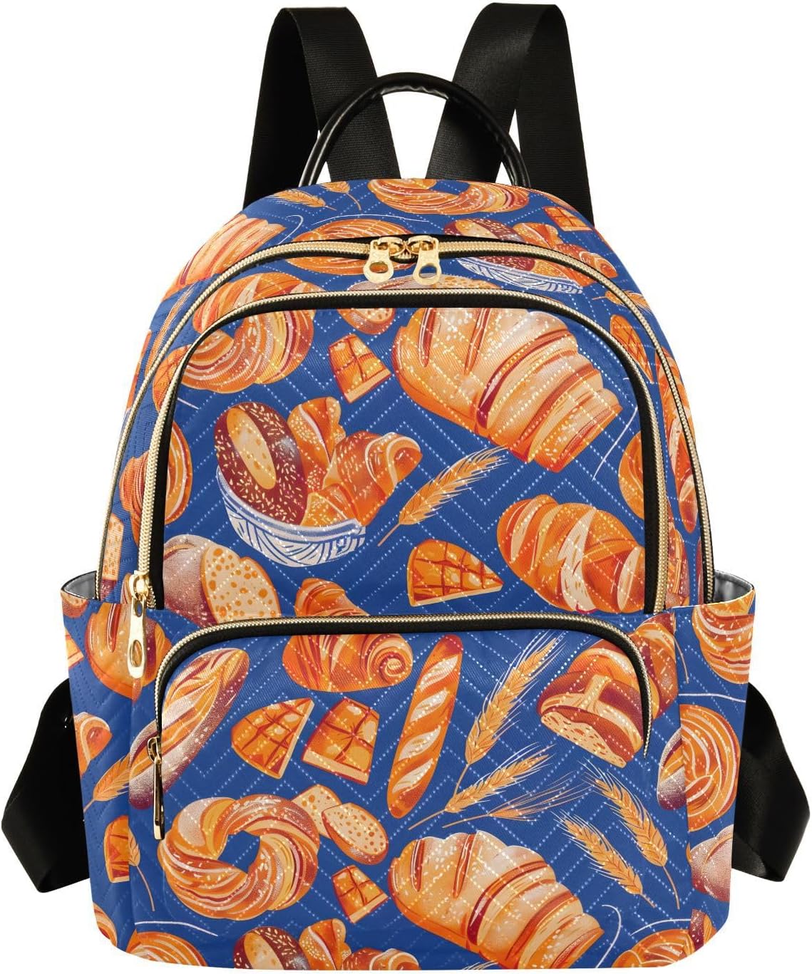 Baking Bread Blue Background Backpack Purse for Women Shoulder Bag Fashion Daypack Ladies Handbag Lightweight Travel Bag Rucksack