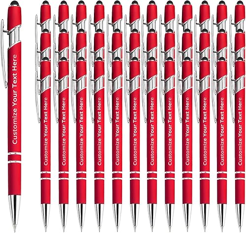 Vista 65 de Aolun Bolígrafo personalizado, bolígrafo grabado personalizado con lápiz capacitivo, metal suave al tacto, introduce el nombre, logotipo o mensaje