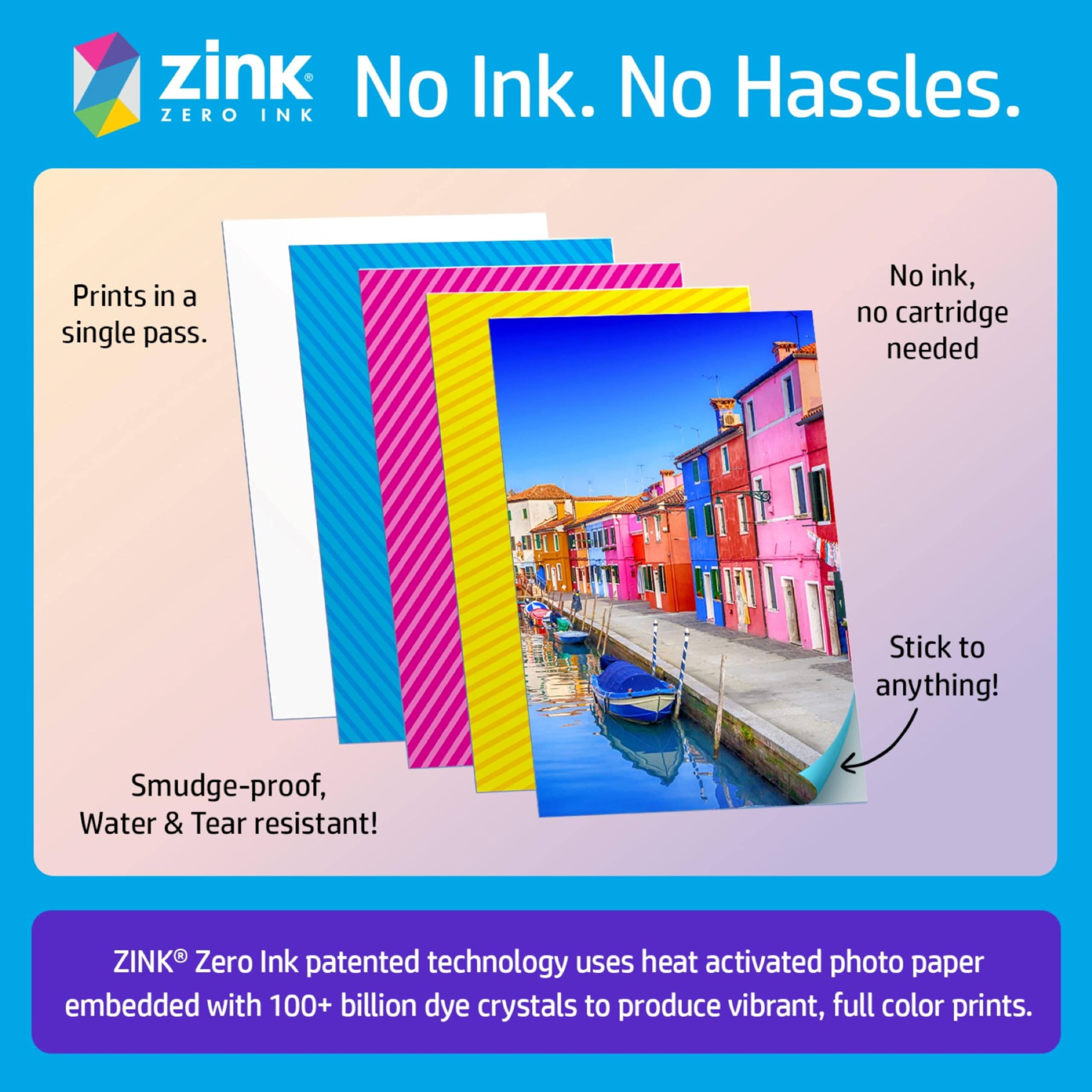 HP Sprocket Stampante Fotografica Istantanea Portatile 2x3 Pollici Bianca Zink Carta