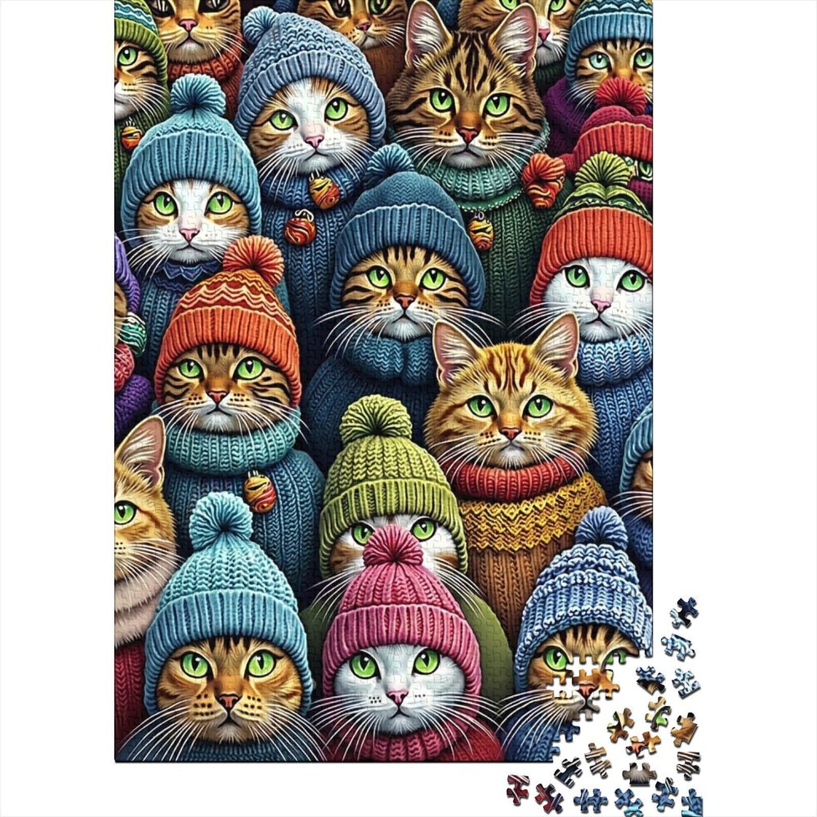 Puzzle de 1000 piezas de papel con ilustración de gatos, el regalo ideal 8