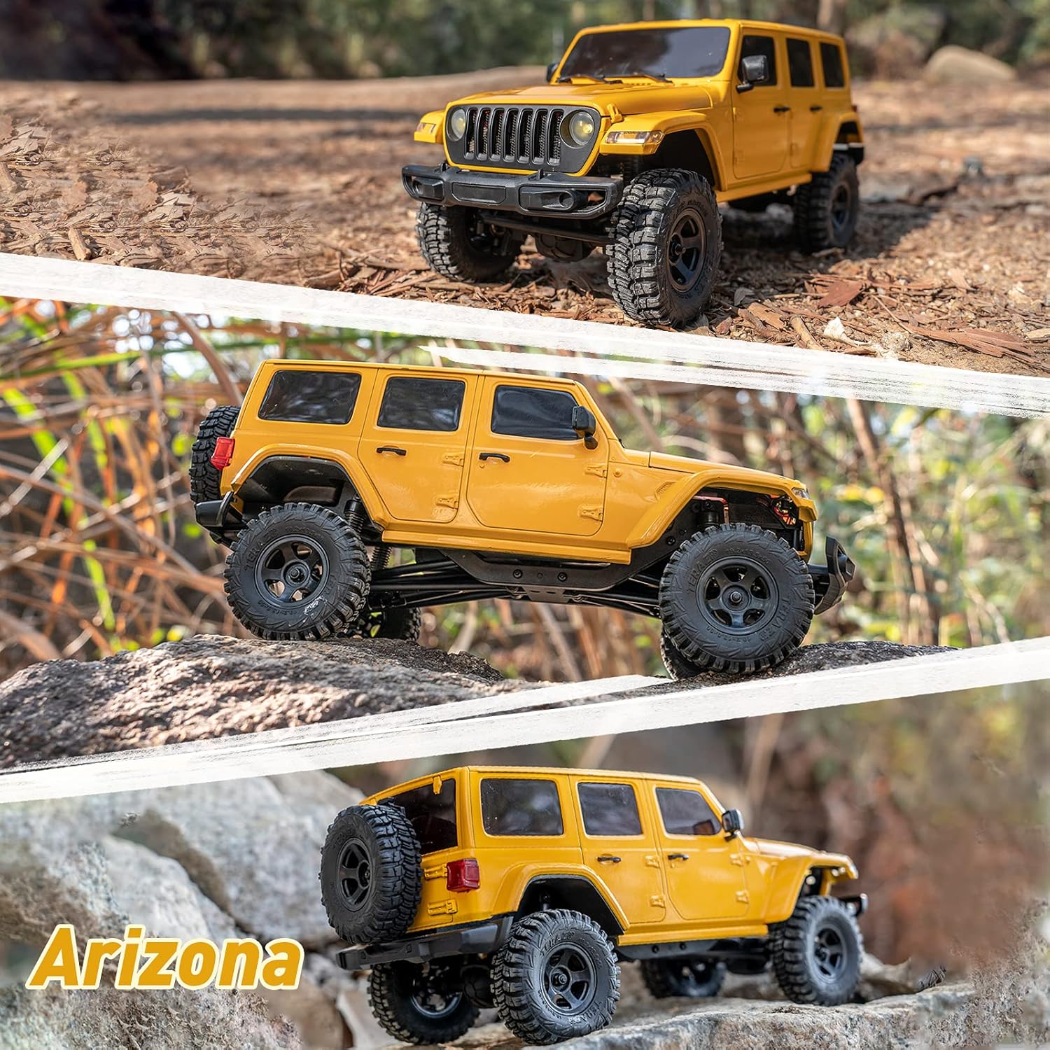 WOWRC 1/18 RC Crawler, Mini RC Rock Crawler for Adults, 2.4GHz 4WD RC Cars with Battery Charger (Arizona)