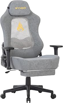 Symino Gaming Chair, Computer Chairs with Footrest, Adjustable Lumbar Support, Headrest, PU Leather PC Chair Ergonomic Gaming Chairs for Adults Teens
