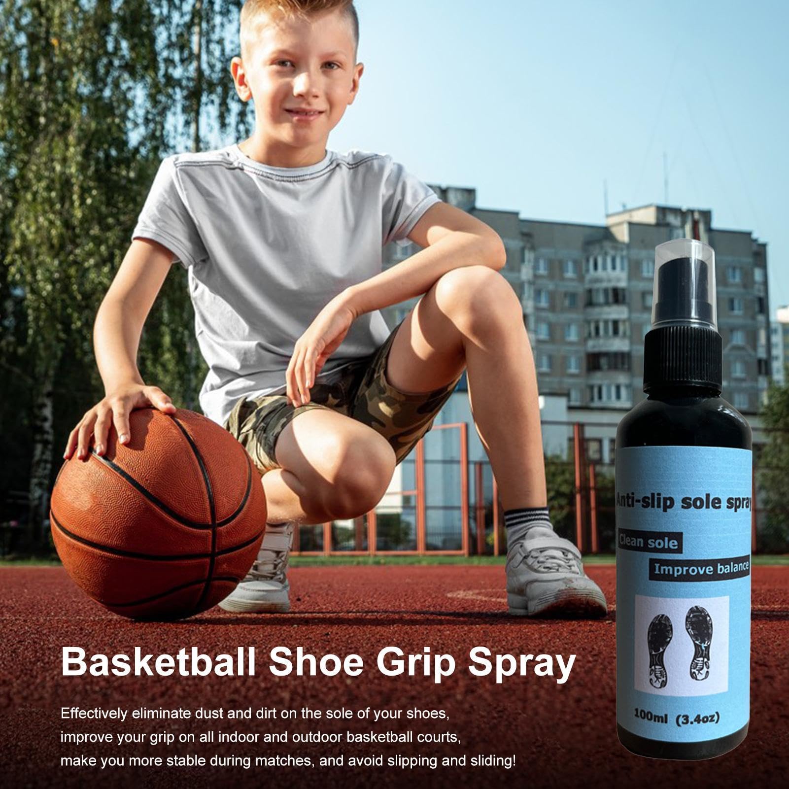 Generisch Antypoślizgowy spray do butów, 100 ml, spray ochronny do butów, ochrona podeszwy, poprawa przyczepności, antypoślizgowy spray do butów do koszykówki