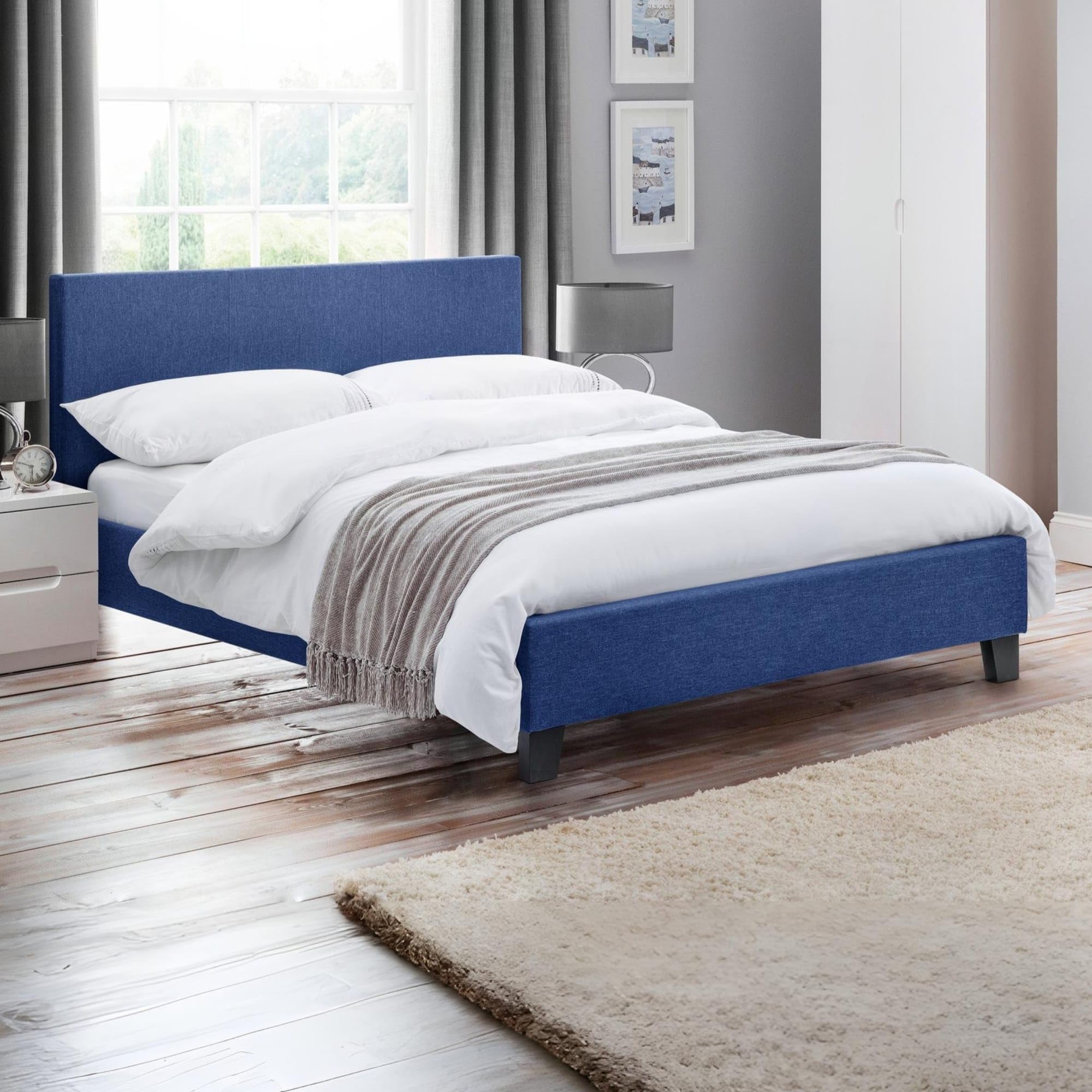 Julian Bowen Unisex Blue Rialto Upholstered Bed In | : King