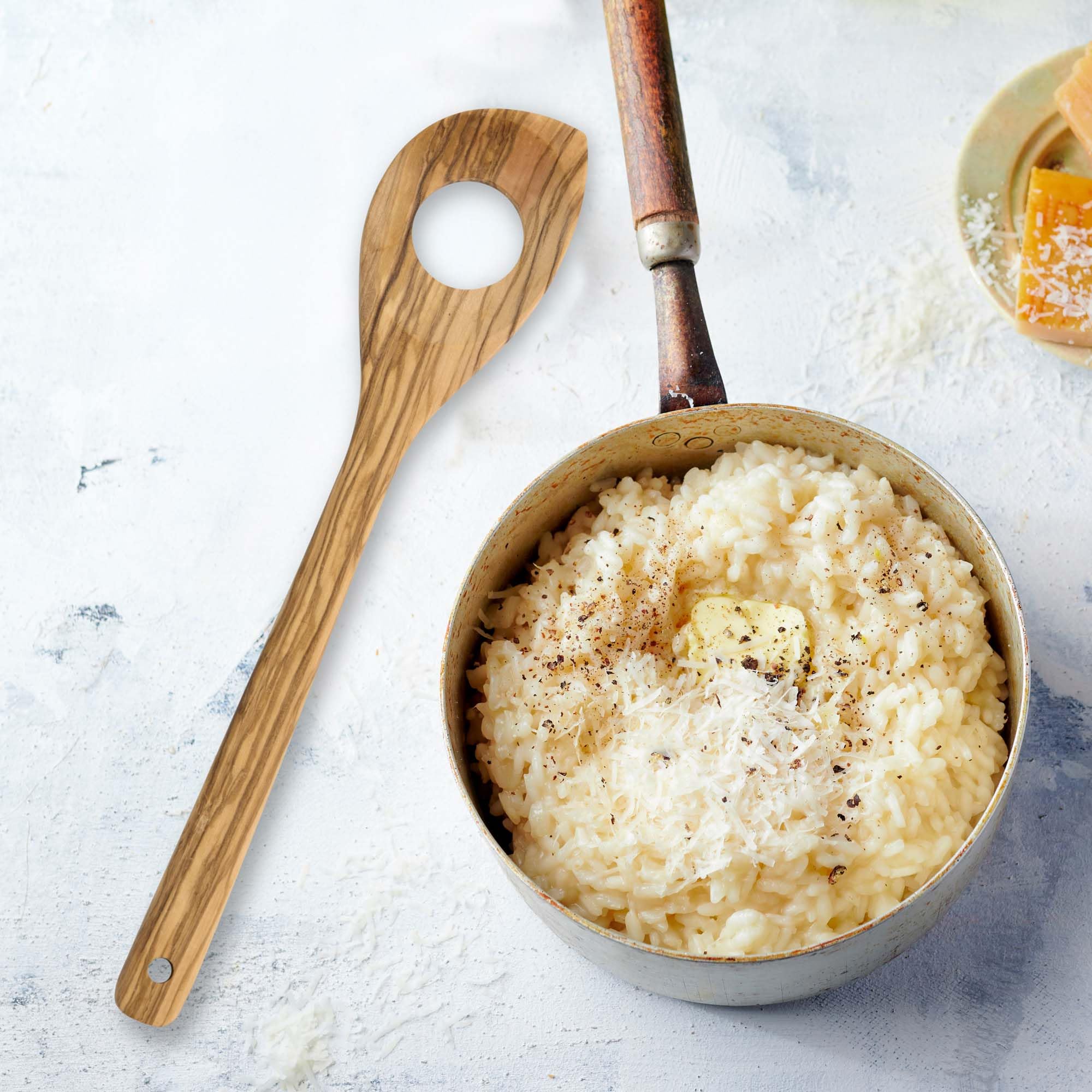 Fantes - Cuchara italiana de cocina para risotto de madera de olivo, 12 pulgadas, The Italian Market Original desde 1906