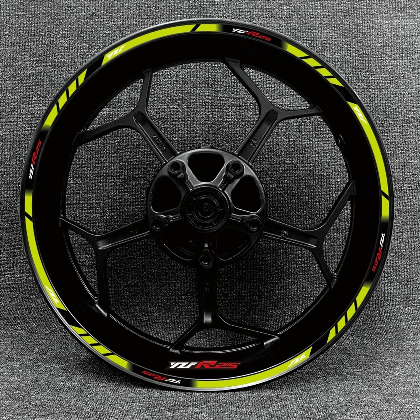 Motorrad Reflektierende Rad Aufkleber Dekoration Modifizierte Felgen 17-Zoll Reflektierende Aufkleber Für YZFR25 R25(Set Meal 10)