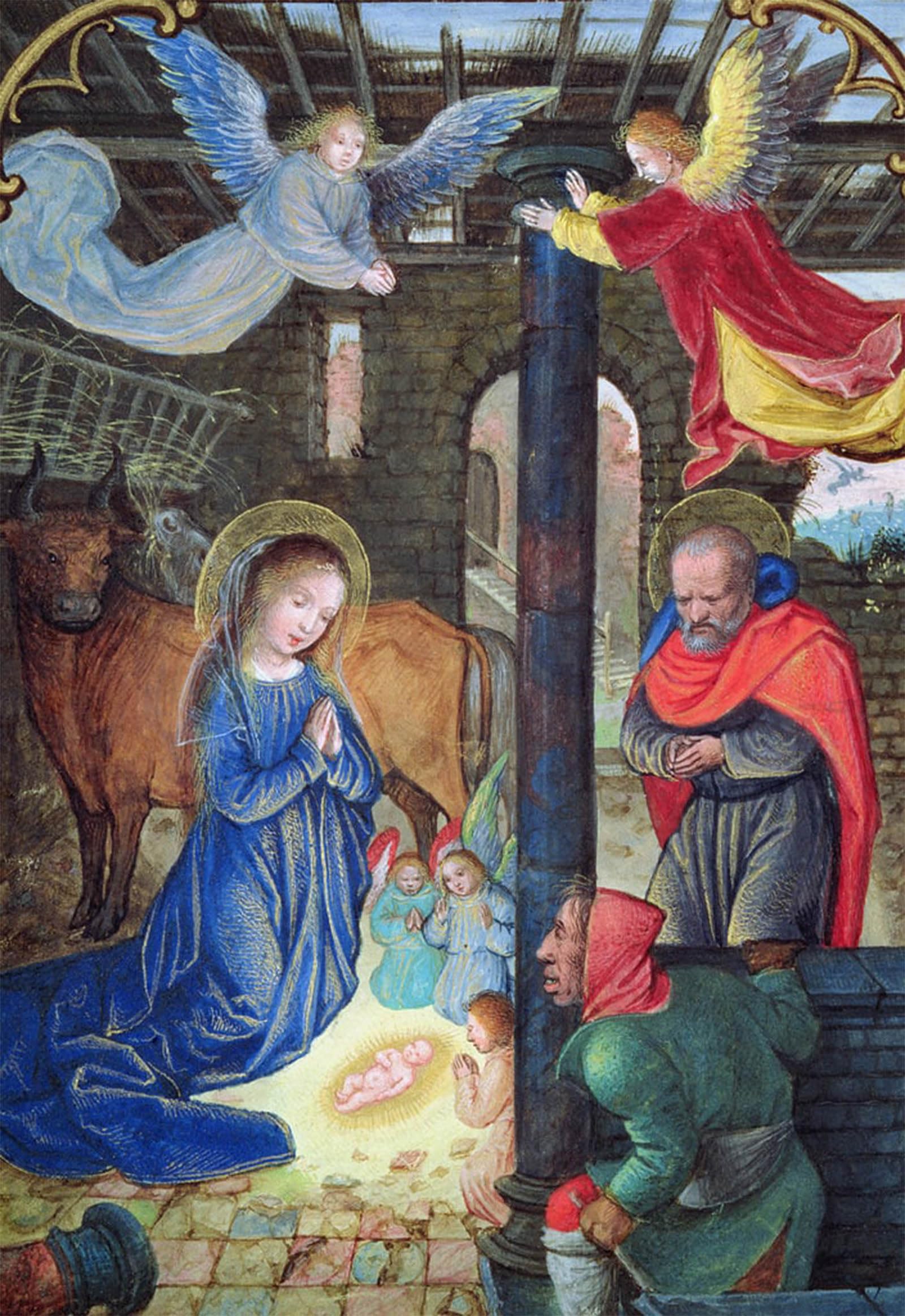 ARTXLXXBN Famous Print Painting Colorful Art Print W Fol.v the Nativity by Simon Bening Canvas Art Decorations for Home Decor 60x90cm