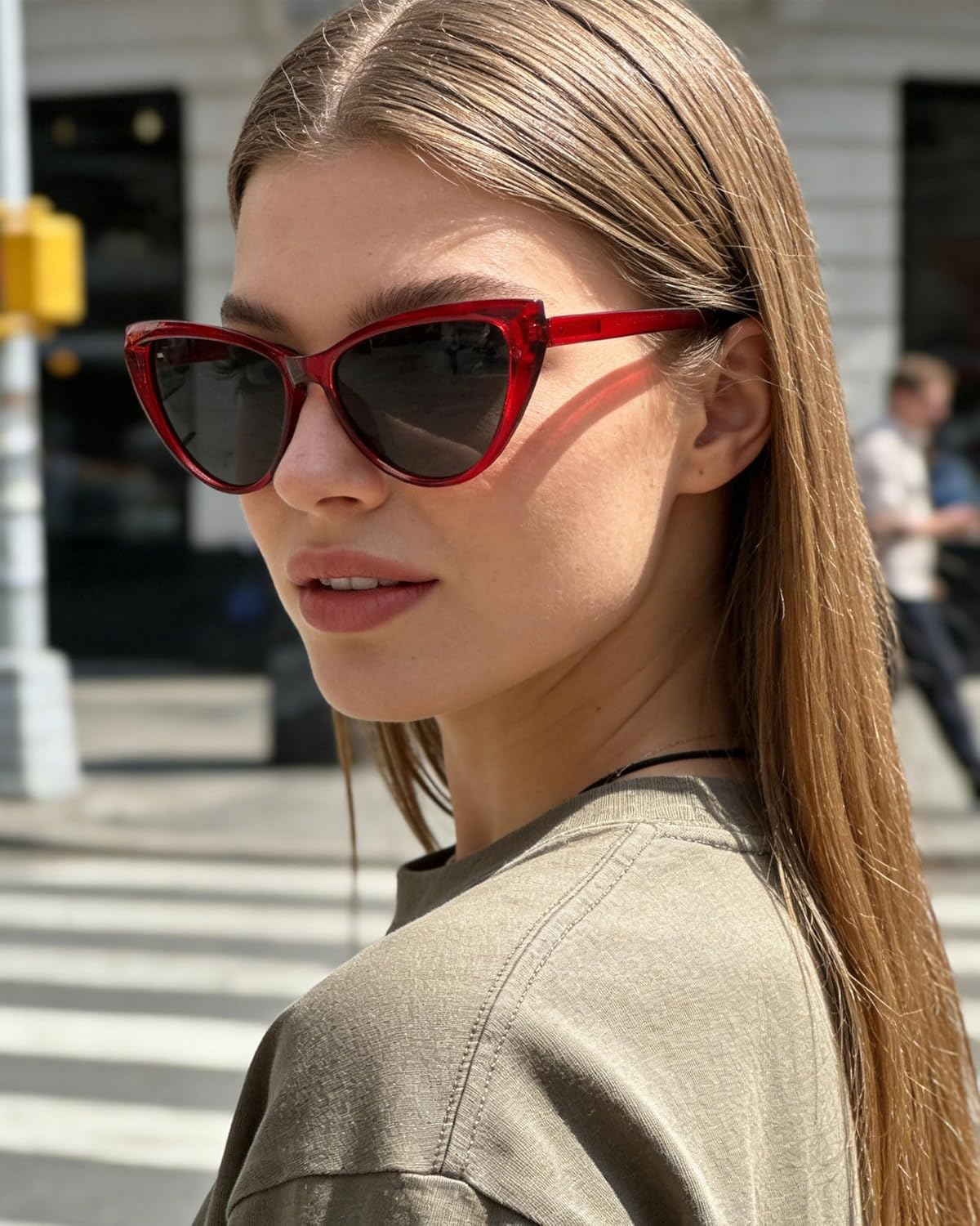 Cat Eye Sunglasses for Women Trendy TR90 Sun Shade Sunnies UV400 Protection - Image 3