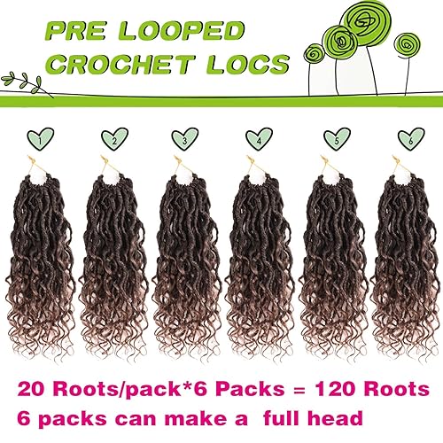 Miniatura 2 de Cabello de ganchillo para niños de 8 pulgadas, 120 raíces rizadas, extensiones de cabello sintético de diosa para mujeres negras, trenzas de