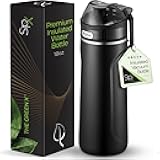 Triple-Insulated Stainless Steel Water Bottle - 18oz. With Straw Lid, BPA-Free Reusable Insulated Water Bottle Keeps Cold For 12 Hours,
