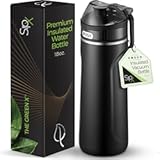 Triple-Insulated Stainless Steel Water Bottle - 18oz&period; With Straw Lid&comma; BPA-Free Reusable Insulated Water Bottle Keeps Cold For 12 Hours&comma;