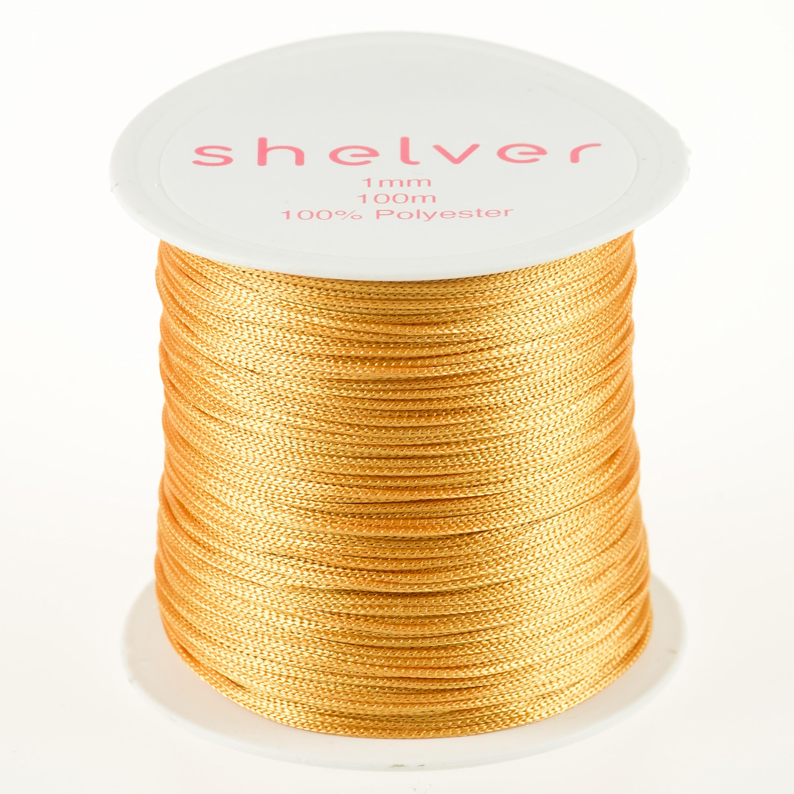 Shelver Multicolor 1Mm Gold String X 100M, Nylon Cord, Available In 26 Colours, Bracelet Making, Other Crafts (Gold)