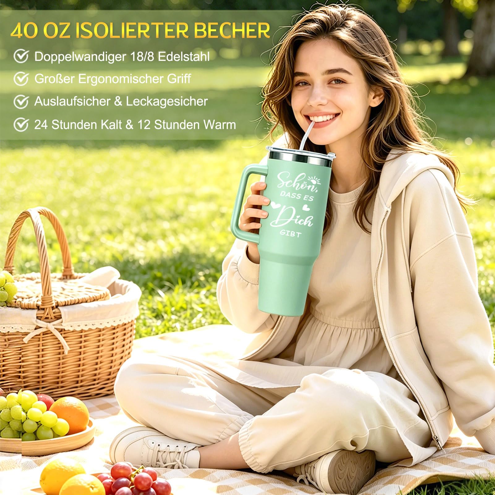 Geburtstagsgeschenk für Frauen, Entspannung Spa Geschenkset Frauen Geburtstag mit 40 OZ Edelstahl Weinbecher & Kuscheldecke, 18, 30, 40, 50, 60, 70 für Freundin Schwester Mama Tochter Ehefrau Oma