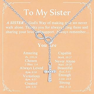 925 Sterling Silver Infinity Cross Necklace 18K White Gold Plated Small Danity Cross Necklace Confirmation Baptism Easter Religious Christian Gifts for Women Mom Sister Daughter Friend Niece