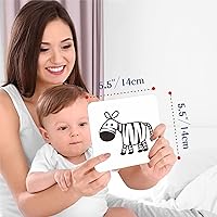 Vista 3 de 50 páginas de tarjetas de estimulación visual, 25 tarjetas de estímulo visual para bebés en blanco y negro, juego de tarjetas de desarrollo