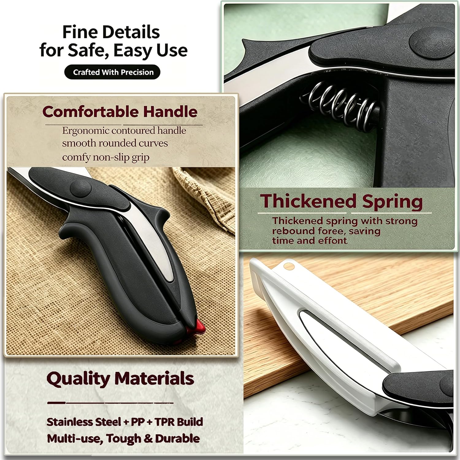 2-in-1 Kitchen Scissors with Cutting Board,Salad scissors. | Detachable Blades.Safety Lock, Dishwasher Safe Portable food cutter sharp slicer for vegetable, fruit, meat, light meal.