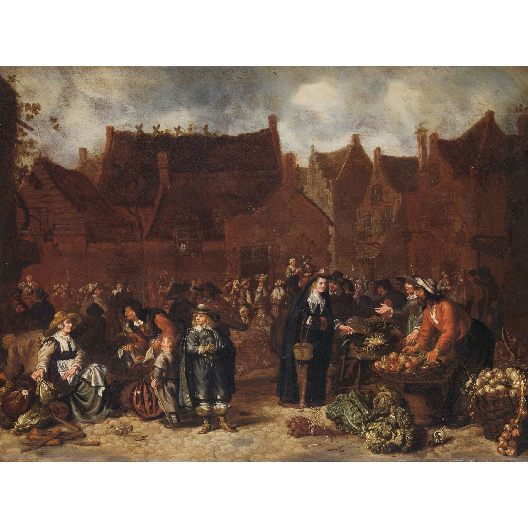 Artery8 Sybrand Van Beest Vegetable Market Painting Large Wall Art Poster Print Thick Paper 18X24 Inch