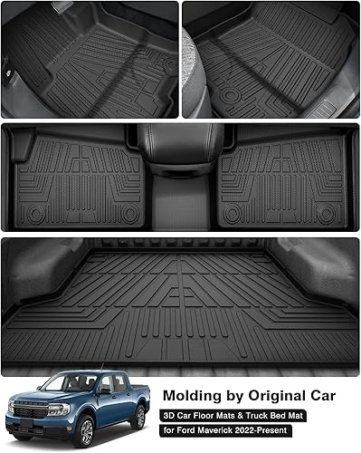 Vista 23 de Powerty Alfombras resistentes para BMW X3 2018 a 2024 y BMW X4 2019 a 2024, a medida para accesorios de X3 y X4, de elastómero termoplástico 3D