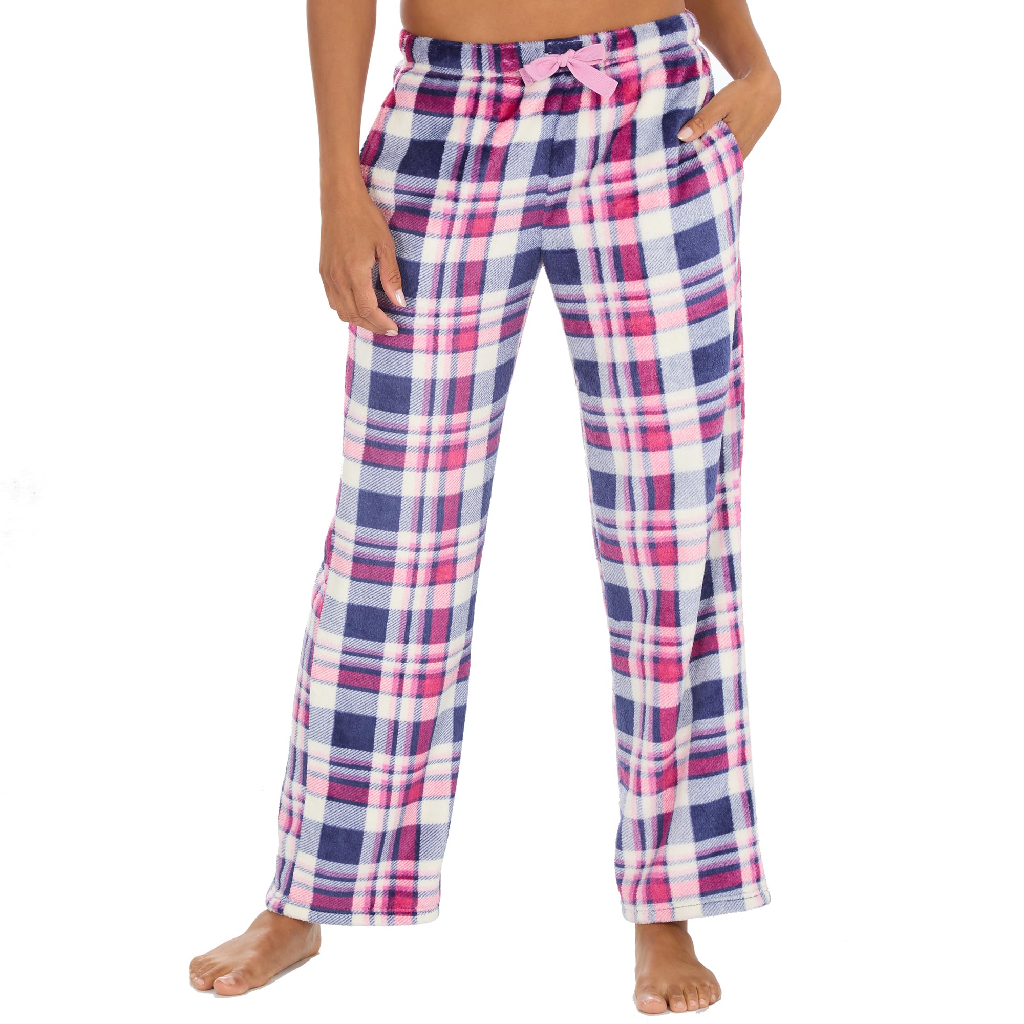 Undercover Women's Adults - Blue Check Soft Fleece Lounge Pants 34B2014 Blue/Pink Check Xl