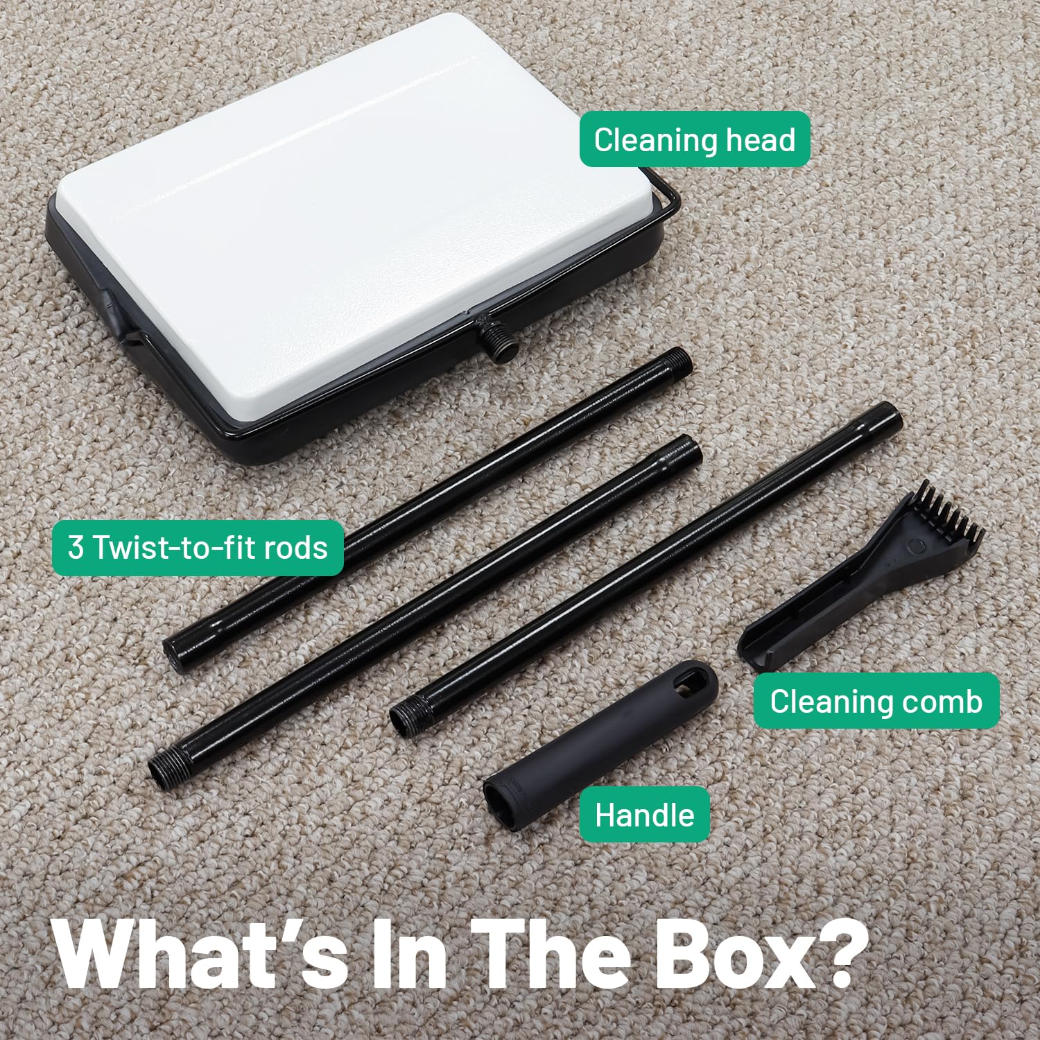 Eco Sweep Kehrmaschine für verschiedene Oberflächen, leicht, kabellos, für Teppiche, Fliesen, Laminat, Holz, Vinyl, kein Strom, mit rotierendem Borstensystem, für Staubkrümel und Schmutz