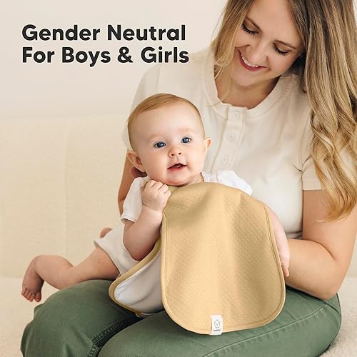 Vista 134 de Paños orgánicos para eructos para bebés niños y niñas, paquete de 5 paños de algodón súper absorbentes para bebés, trapos suaves y afelpados