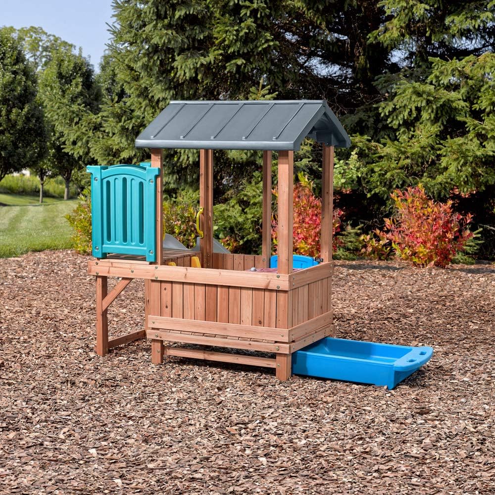 Woodland Adventure Playhouse with Slide and Climbing Ramp
