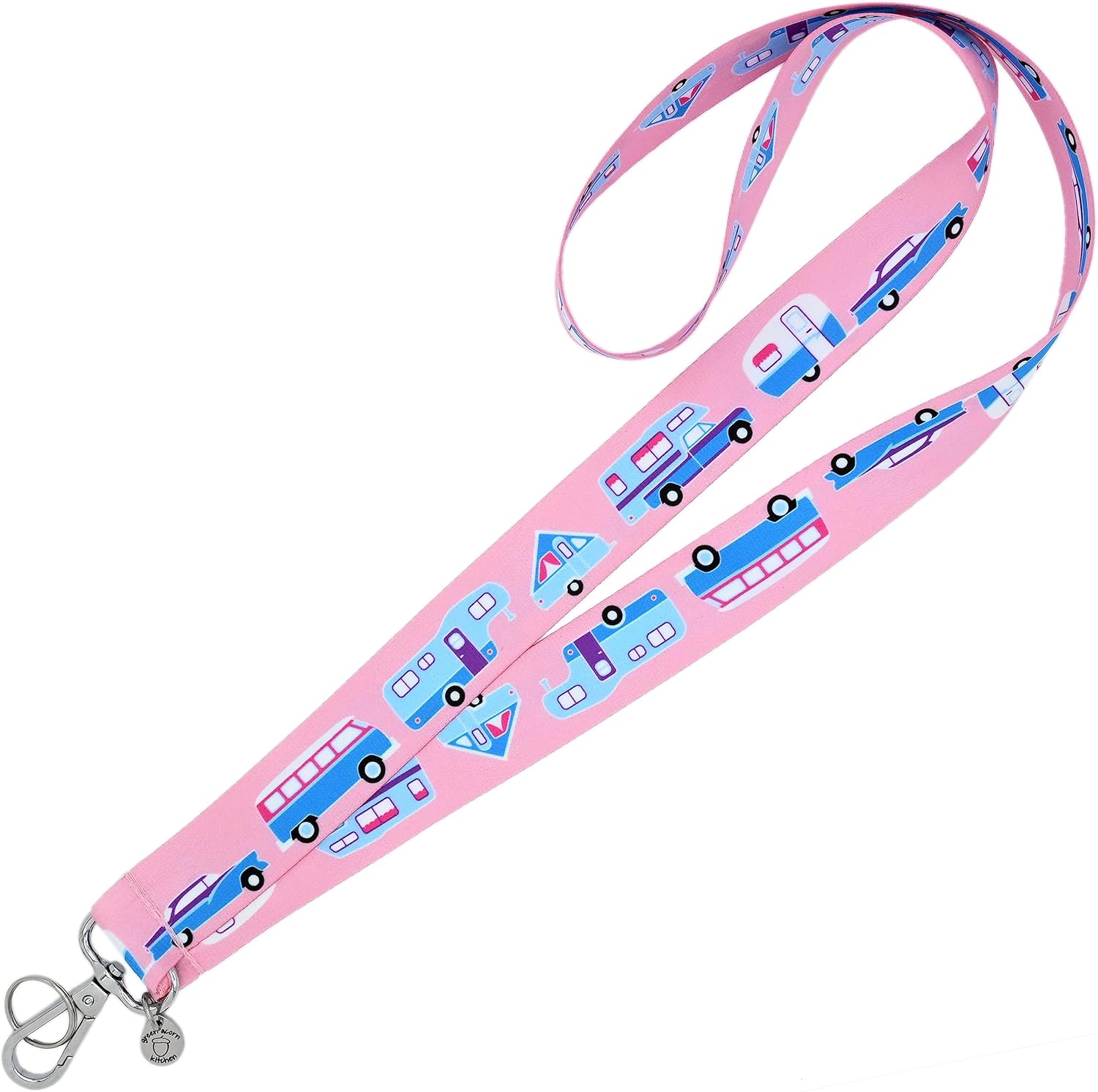 RV Campers Lanyard Keychain - 1x36 - Vintage Car & Trailer, Van, Fifth Wheel, Truck Camper, A-Frame
