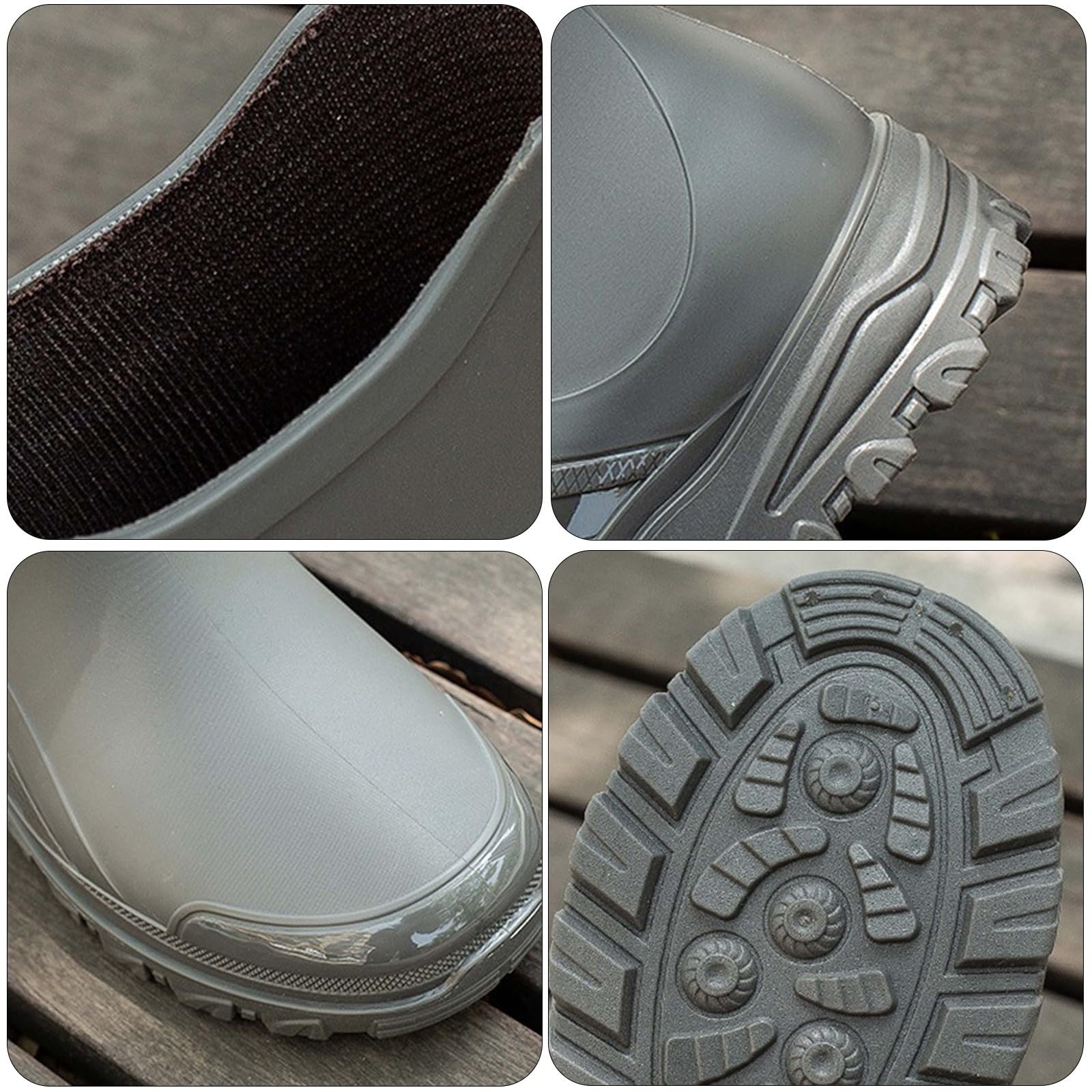 Botas de goma para hombre, botines de goma impermeables, botas de lluvia, botas de goma cortas, botas de lluvia, antideslizantes, zapatos de lluvia, zapatos de jardín, botas de tobillo para exteriores