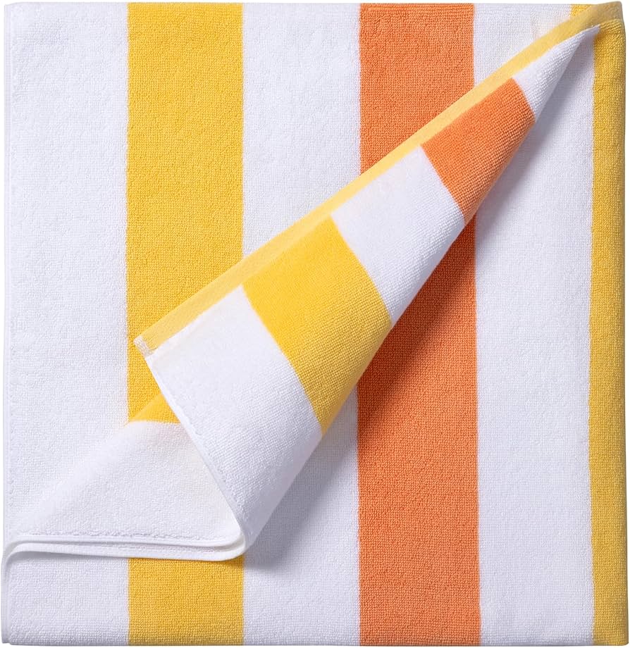 Large Beach Towel Oversized - 40"X70" Big Cute Beach Towels, Extra Large Plush Thick Pool Towel, XL Wide Fluffy Yellow Swimming Towel Oversize for Adults Mens Women