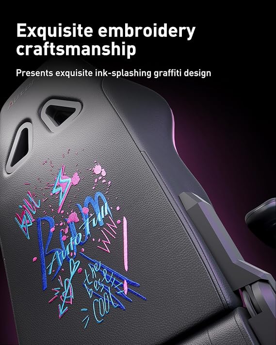 AutoFull C3 Gaming Chair, Ergonomic Wingless Cushion Computer Chair,PU Leather Racing Style Office Chair with Lumbar Support Pillow and Footrest,Purple