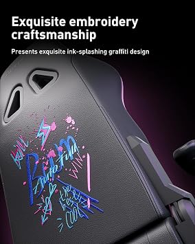 AutoFull C3 Gaming Chair, Ergonomic Wingless Cushion Computer Chair,PU Leather Racing Style Office Chair with Lumbar Support Pillow and Footrest,Purple
