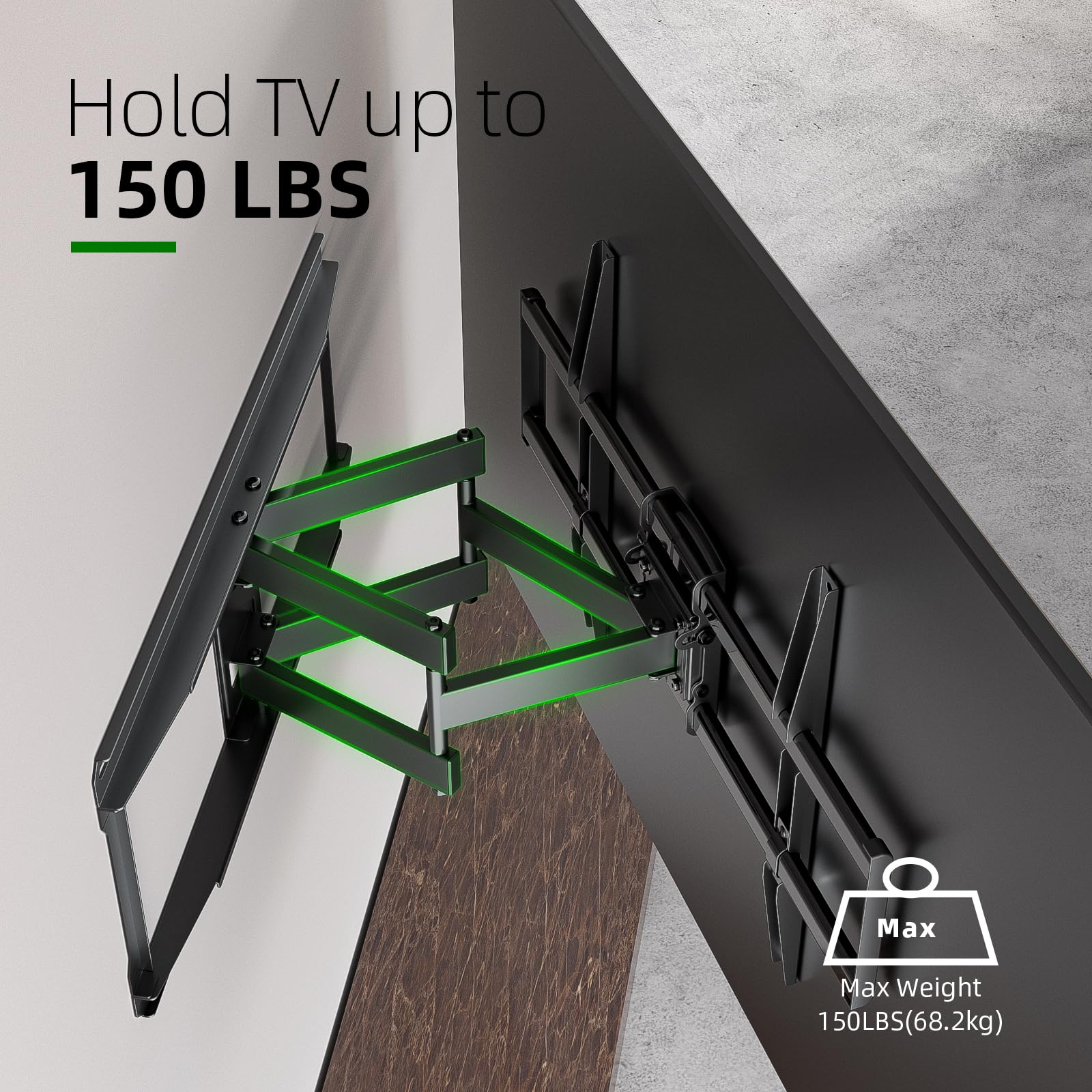 Full Motion TV Wall Mount Bracket Fits for 37-90" Tvs Holds Up to 132lbs Heavy Duty TV Mount Swivel and Tilt with Articulating Arm for Flat Screen Tvs/Led/LCD/OLED,Max Vesa 600x400mm by USX MOUN